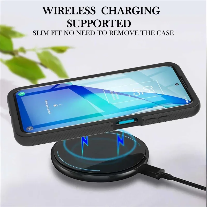 Transparent 360° Protective Bumper Case with PET Front Film and Back Cover