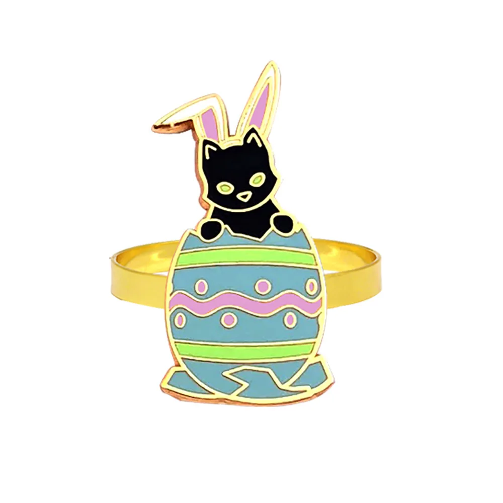 Colorful Bunny Napkin Button Stylish Festival Rabbit Easter Egg Napkin Ring Unique Wedding Banquet Table Decoration Wedding