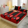1 Simple Modern Heart-Shaped Printed Matte Fitted Sheet, Bedroom Printed Bed Cover, Bedding (Excluding Pillowcases) 2