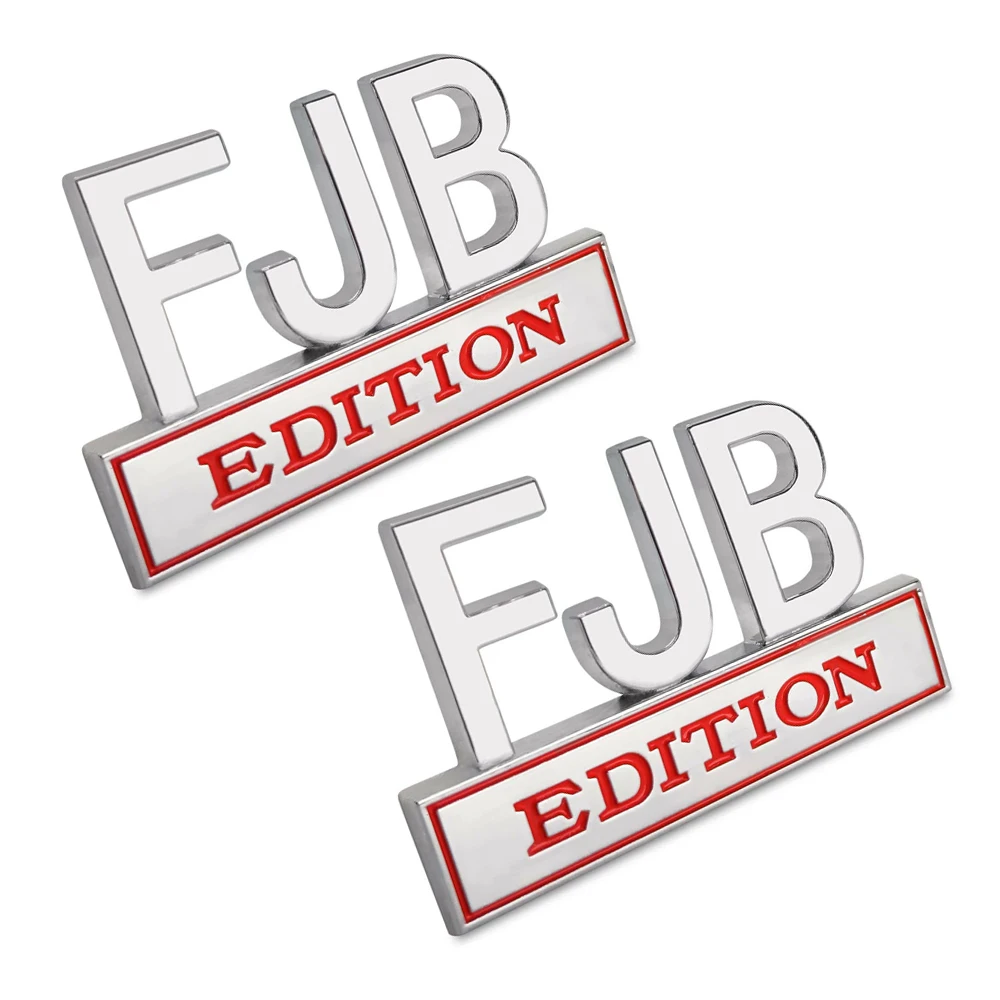 

2 шт. хромированный красный FJB серия Let's Go фото Брэндон табличка для автомобиля L & R брызговик дверь багажник Задняя зеркальная эмблема
