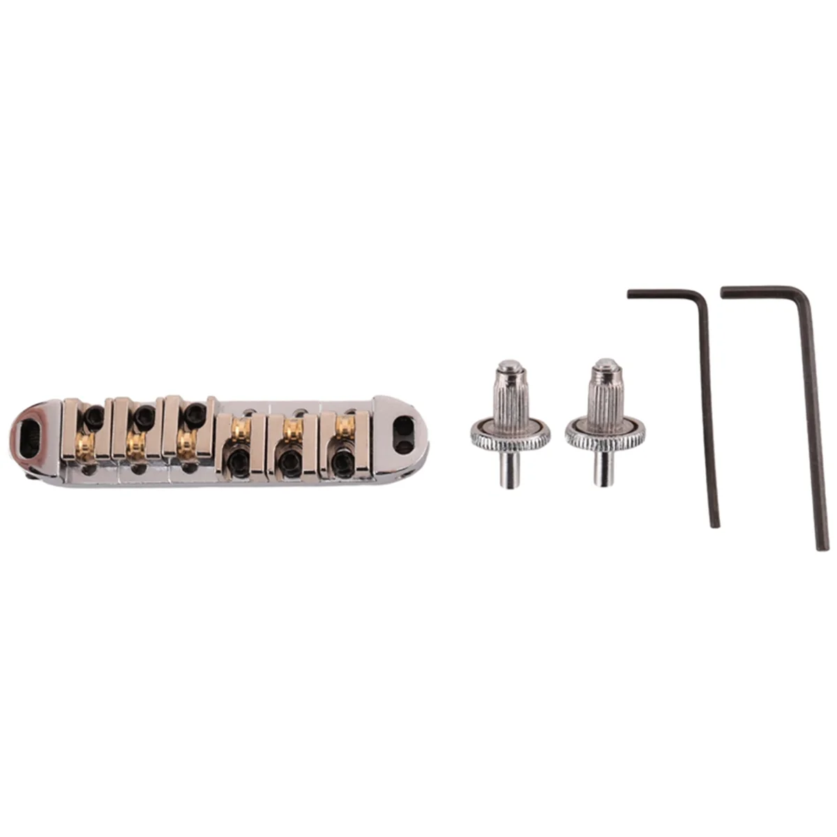 

Roller Saddle Bridge with Posts and Spanner For Electric Guitar Silver