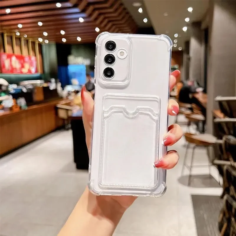 Transparent Shockproof Soft Cover with Clear Card Slot Holder