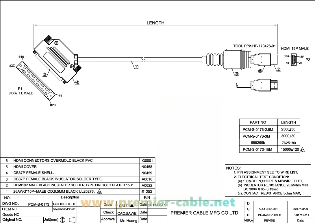 FSAH EAC 472839A für Netzwerkkabel High-Definition-Multimedia-Interface-Stecker auf DB37-Buchse Kabel – Detail 3
