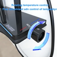 Intelligent Digital Display Thermostatic Shower Shower Set Piano Key Ambient Light Cold and Hot Water Gun Plated Gray Shower 4