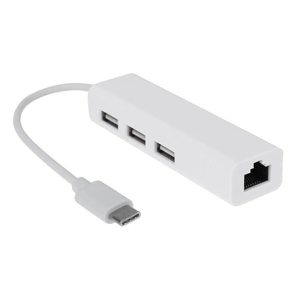 USB-C USB 3.1 C타입-USB RJ45 이더넷 랜 어댑터 허브 케이블, 맥북 PC용