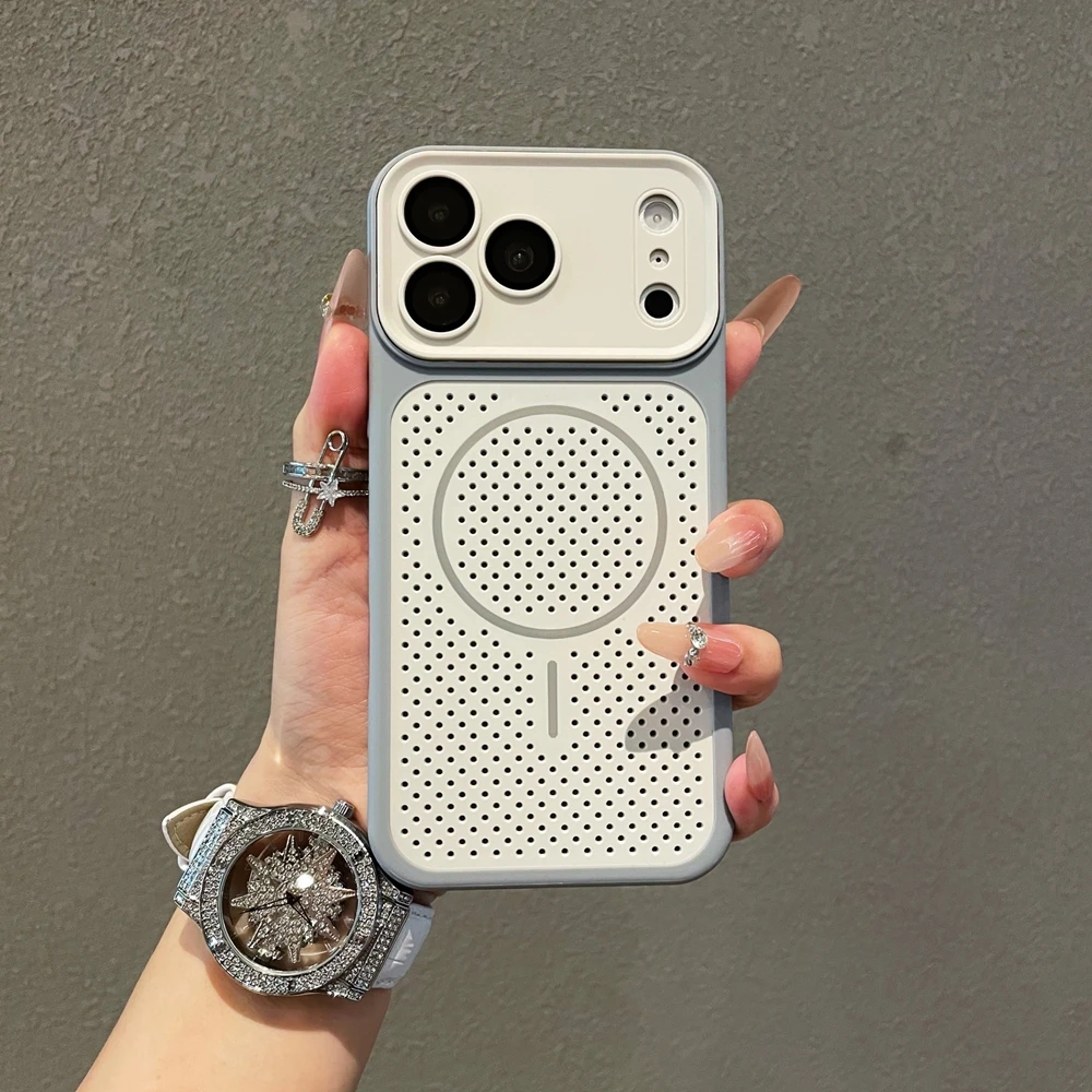 Breathable Grid Matte Magnetic Case with Cooling Heat Dissipation
