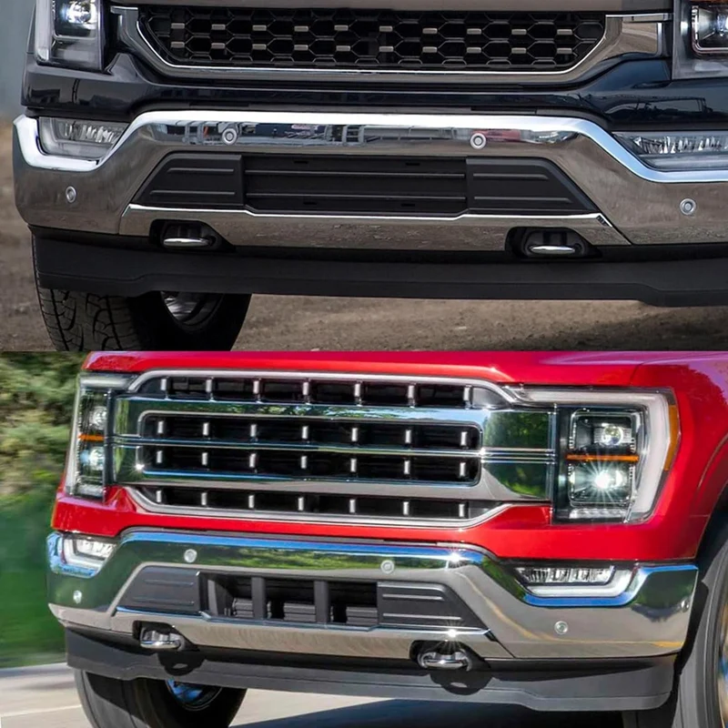 앞 범퍼 가드 패드 인서트 엔드 캡 커버 그릴, 포드 F150 2021-2023 ML3Z-17E810-AA ML3Z-17E811-AA, 2 개