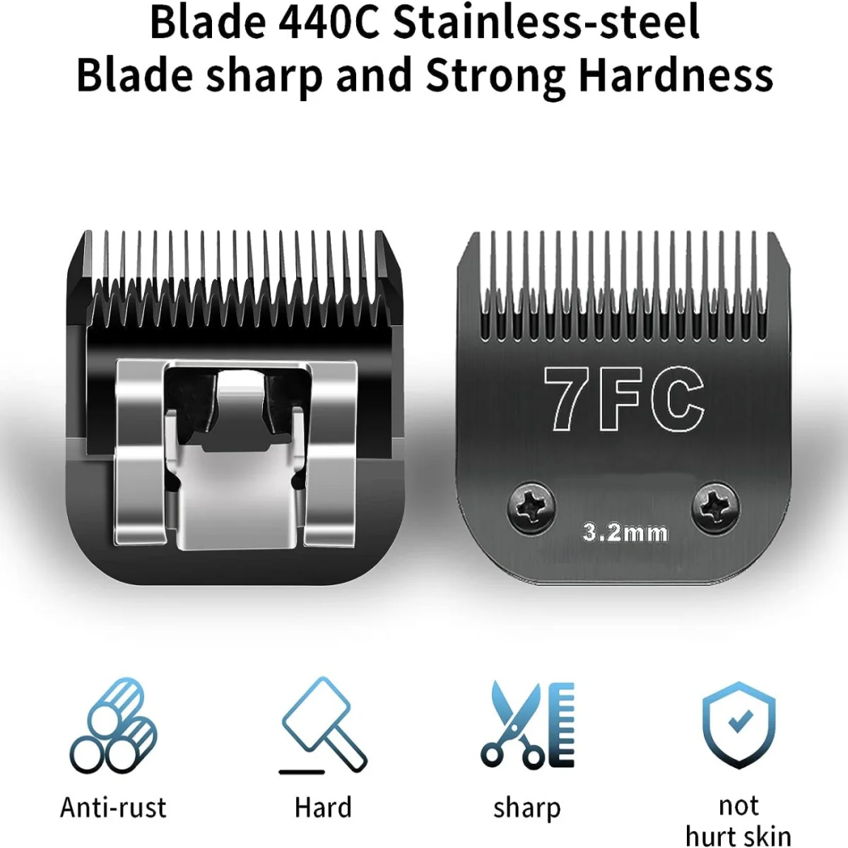 10 #15 # 4FC # 5FC # 7FC # Black Blade Hond Grooming, Afneembare Pet Clipper Blade, gemaakt Van Roestvrij Staal Blade Compatibel A5 Clippers