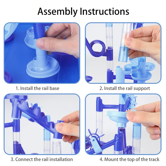 Water Play Marble Run Maze Ball Track Building Blocks DIY Construction Toys Set Children Educational Toys Gift 31-107Pcs 3