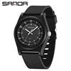 SANDA 6219 Quartz Student Watch Simple Fashion Black Purple Pink Analog Display Silicone Strap Wristwatch for Boy and Girl 4