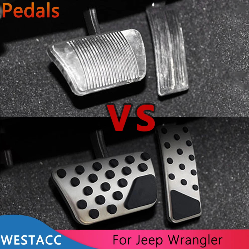 Stainless Steel Car Pedals Accelerator Gas Brake Pedal Cover for Jeep Wrangler JK 2007-AT Parts Interior Accessories car accessories car pedals pedal cover stainless steel pedal cover
