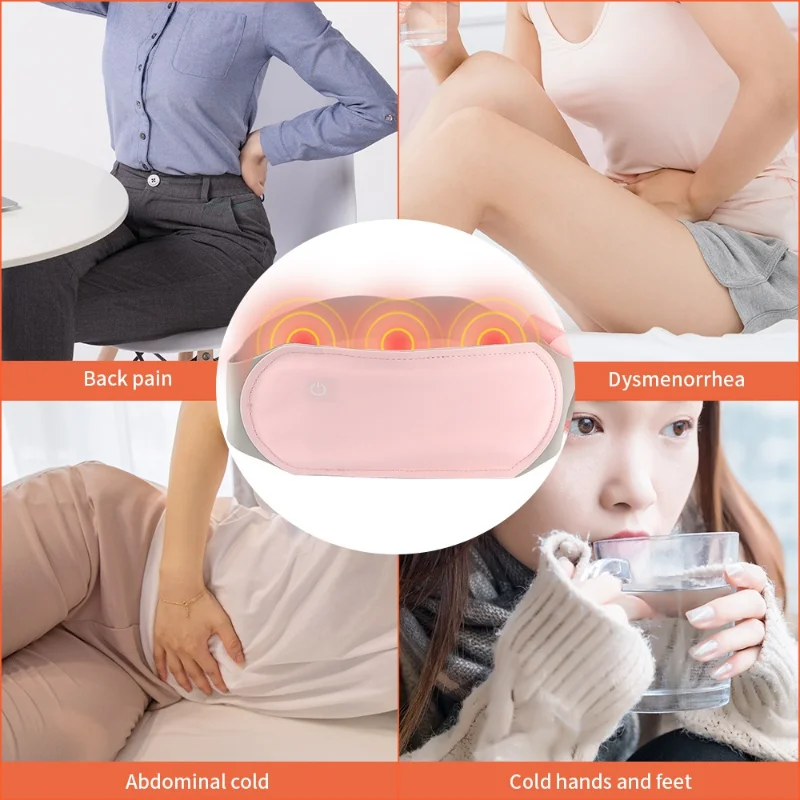 USB Menstrual Electric Heating Pad for Abdominal Vibration Massager Women Period Care Belly Heater Winter Warming Palace Belt