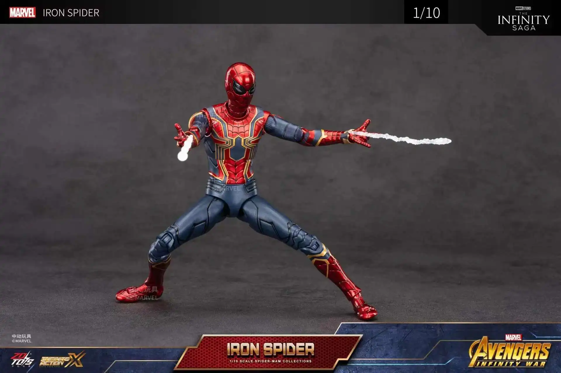 Original Iron ZD Spider 2.0 Spider Man legends 1/10 Peter Parker Gold Black Model Action Figure Collectible Toy For Kids