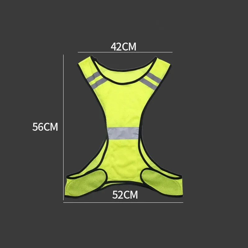Car Motorcycle Reflective Safety Vests Lightweight Adjustable Elastic Jacket Hi Vis Reflective Strips for Running Cycling