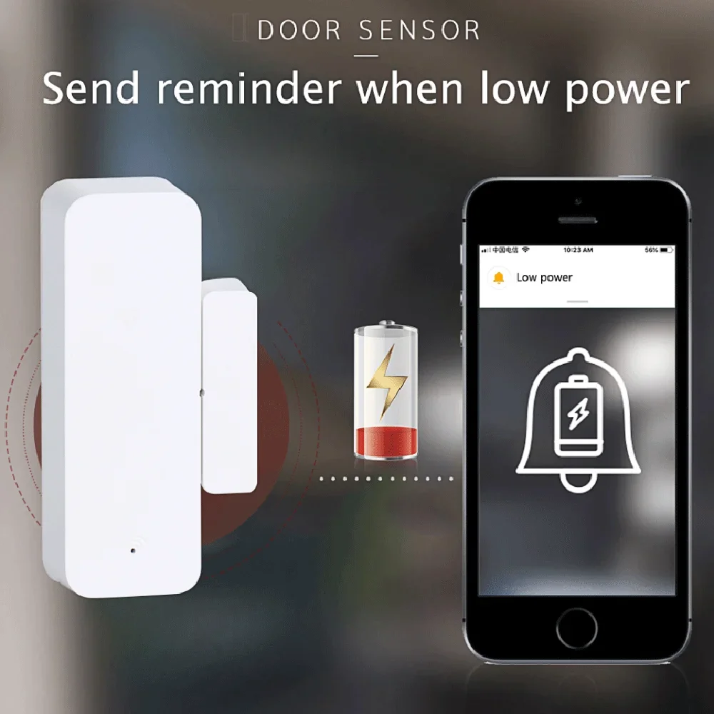 Tuya Zigbee WiFi Door Window Sensor Contact Sensor Smart Home APP Remote Control Compatible Alexa Google Assistant