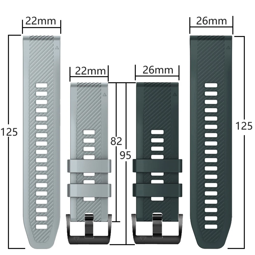 Pulseira de silicone para Garmin Fenix, Pulseiras Quickfit para 7X, 7 Pro, Solar 6X, 6 Pro, 5X, 5 Plus Pulseiras, 22mm, 26mm