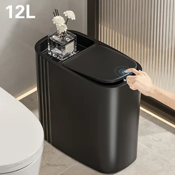 Black Pop-Up Trash Can 1