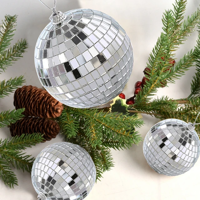 6 Pièces Argent Miroir Boule Disco Boule pour Décoration de Festival de  Noël 