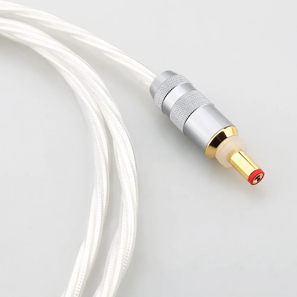 고순도 7N OCC 은도금 DC 전원 케이블 GX12 GX16 2핀 - DC5.5x2.1/2.5mm 코드(리니어 전원 공급 장치용)