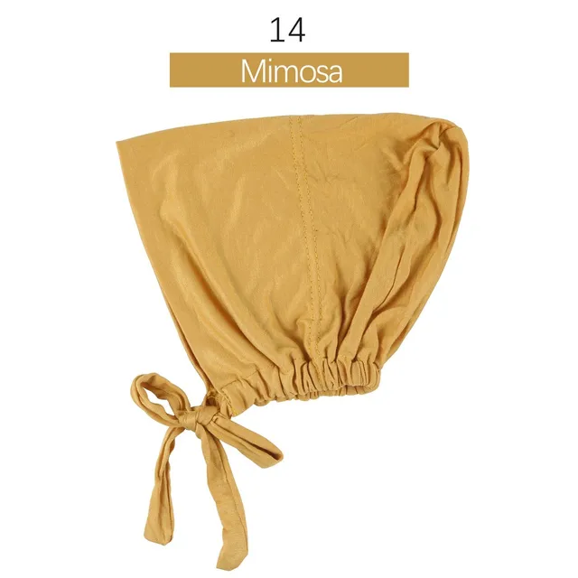 Muslim Women Elastic Tie Back Inner Hijab Caps Cotton Jersey Stretch Underscarf Modal Bonnet Headwrap Turbante Mujer 14