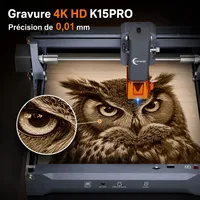 Machine de gravure laser Carverall K15PRO 5W 10W pour bois, acrylique, cuir, métal enduit - Outil de gravure et de découpe de précision 5