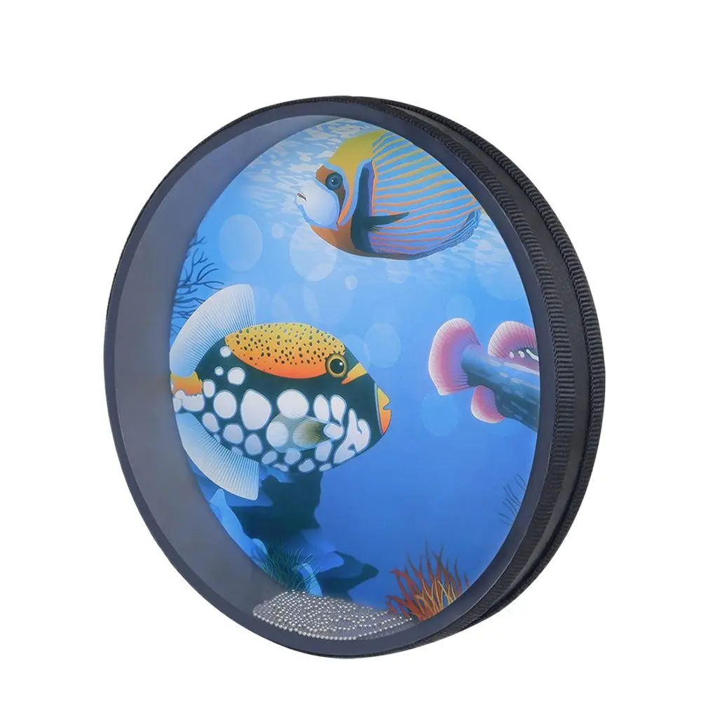 8/10 Inches Ocean Drum Wave Sound Hand-shake Tambourine for Children Early Learning Music musical percussion instruments