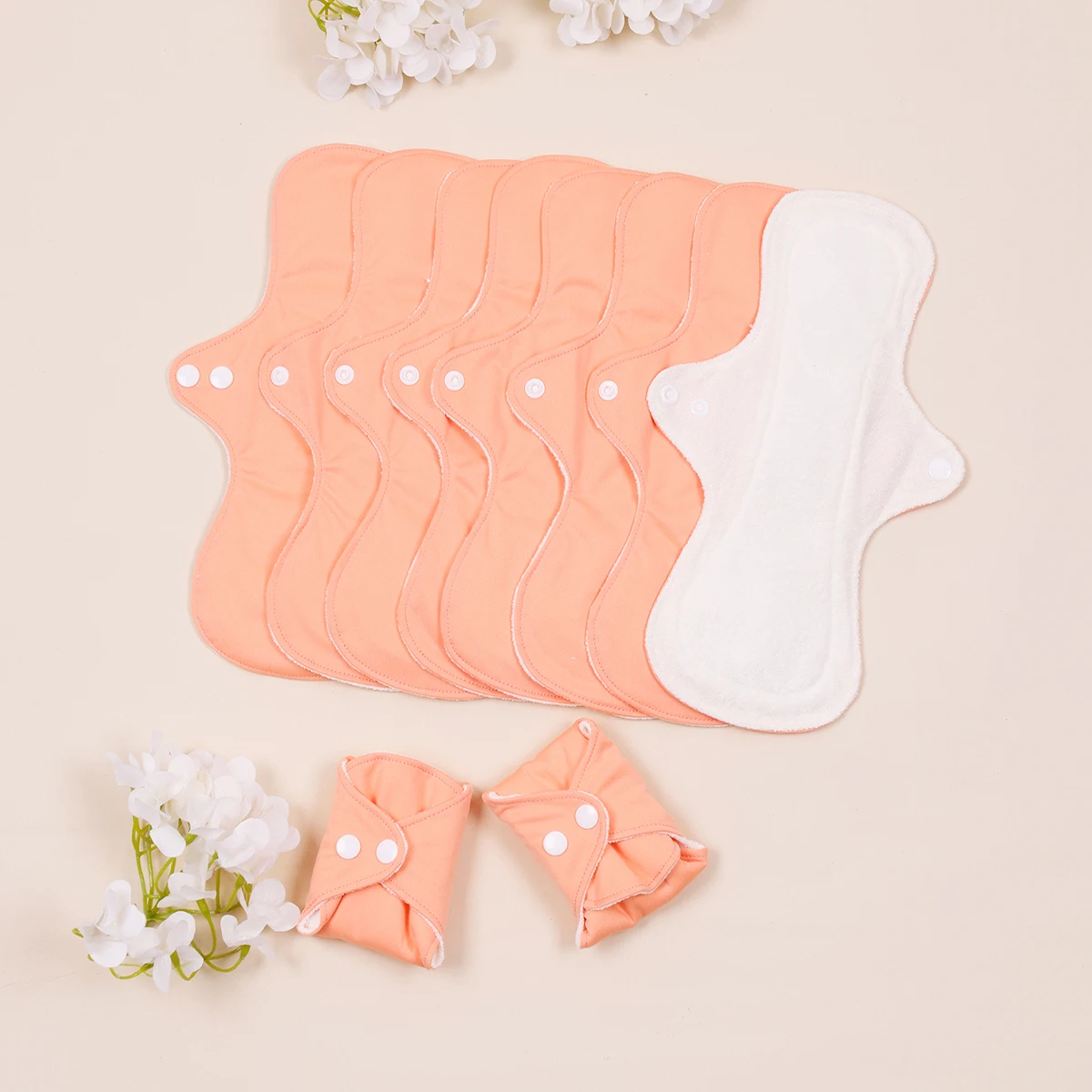 10Pcs/Set Large Women Reusable Menstural Pads for Monthly Thick Washable Sanitary Napkins Highly Absorbent Washable Heavy Pads