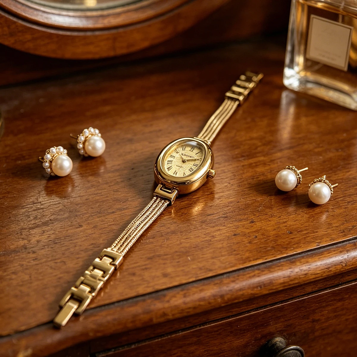 Women's Watch with Oval Dial, Quartz Bracelet Watch, Roman Numerals, Compact and Exquisite, Trendy, Casual, Versatile Wristwatch - 6