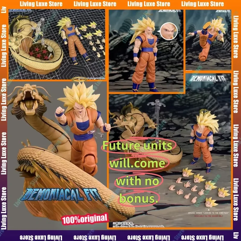 In Stock Demoniacal Fit SSJ3 Goku Figure Dragon Ball Z SHF Super Saiyan Goku Figurine Dragon Blaster Action Figures Model Toy
