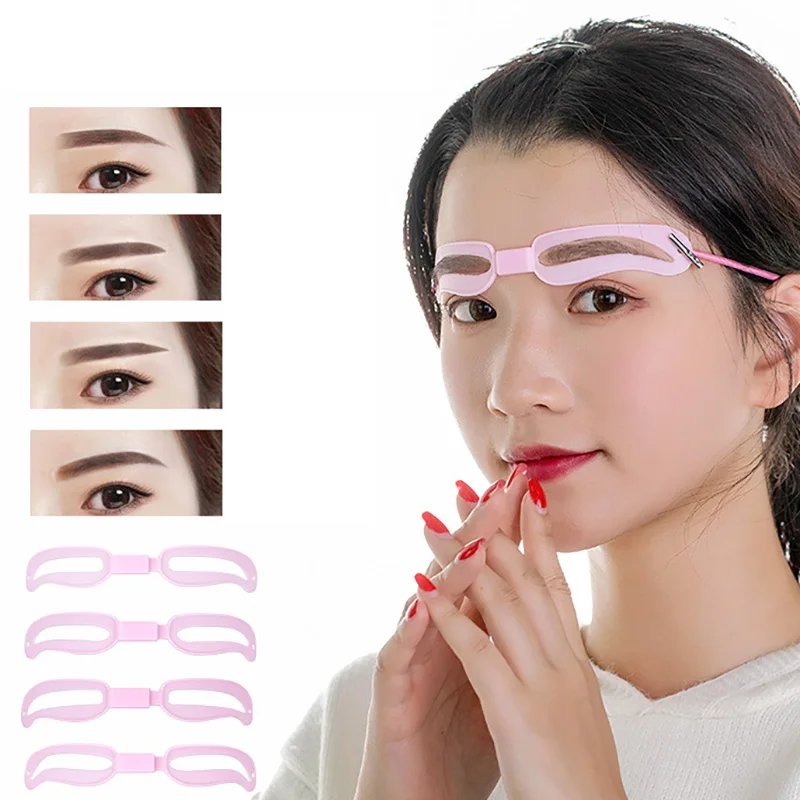 4 Styles Set Thrush Card Eyebrow Stencil Grooming Eyebrow Artifact Shaper Kit Reusable Cosmetics Makeup Tools Beauty Accessories makeup tools eyebrow stencil tool eye makeup tools