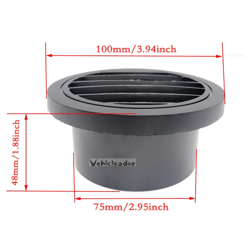 2pcs 75mm Warm Air Vent Outlet Car Parking Heater Duct  Diesel Flat Connector For Webasto Eberspaecher  Auto Accesso