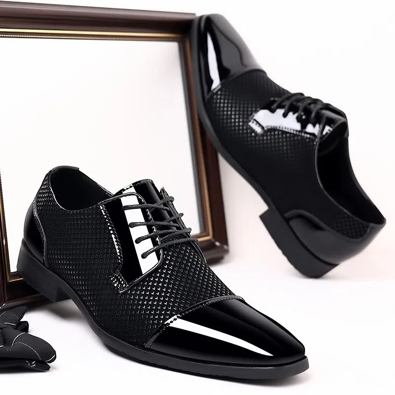 Men Leather Business Shoes Patent Leather Men's Shoes Patent