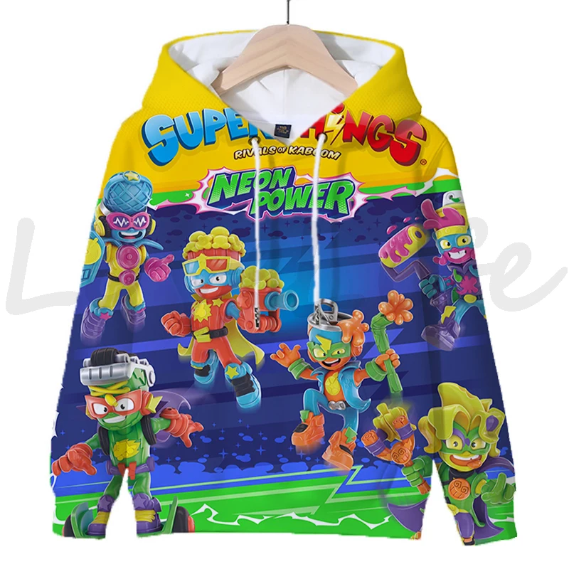 Hoodies superzings serie 11 kapucnis pulóverek 3D Gúnyrajz tops Köntös fiúknak lányok superthings children's sweatshirts gyerekeknek ruhák