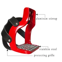 Horse Riding Safety Stirrups Flexible Die-Cast Aluminum Saddle with Net Cover Pedal Non-slip Horse Saddle Pedal Horse equipment 2