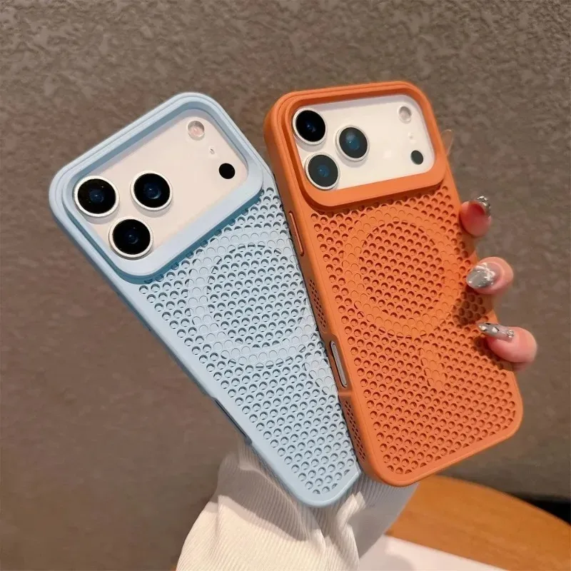 Honeycomb Heat Dissipation Magnetic Wireless Charging Case with MagSafe Compatibility