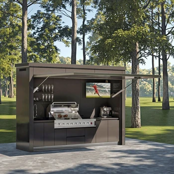 Cuisine extérieure en acier inoxydable noir, durable et conçue pour toutes les saisons 1