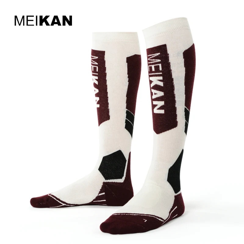 High Quality Men/Women Mercerized Merino Wool Ski Socks Outdoor Thicken Terry Sports Long Socks Knee High Stockings MKSK2017002