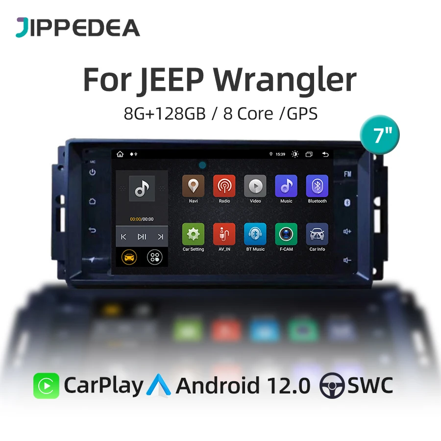Android 12.0 Car Multimedia Video Player Wifi Gps Carplay Autoradio Stereo Per Jeep Sebring Cherokee Compass Wrangler Commander
