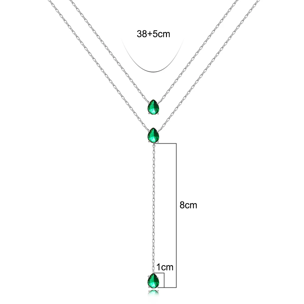 Waterdrop Mode Doppel Schicht Anhänger Halskette Für Frauen Schlüsselbein Kette Luxus Schmuck Colliers Zubehör Geschenk – Detail 2