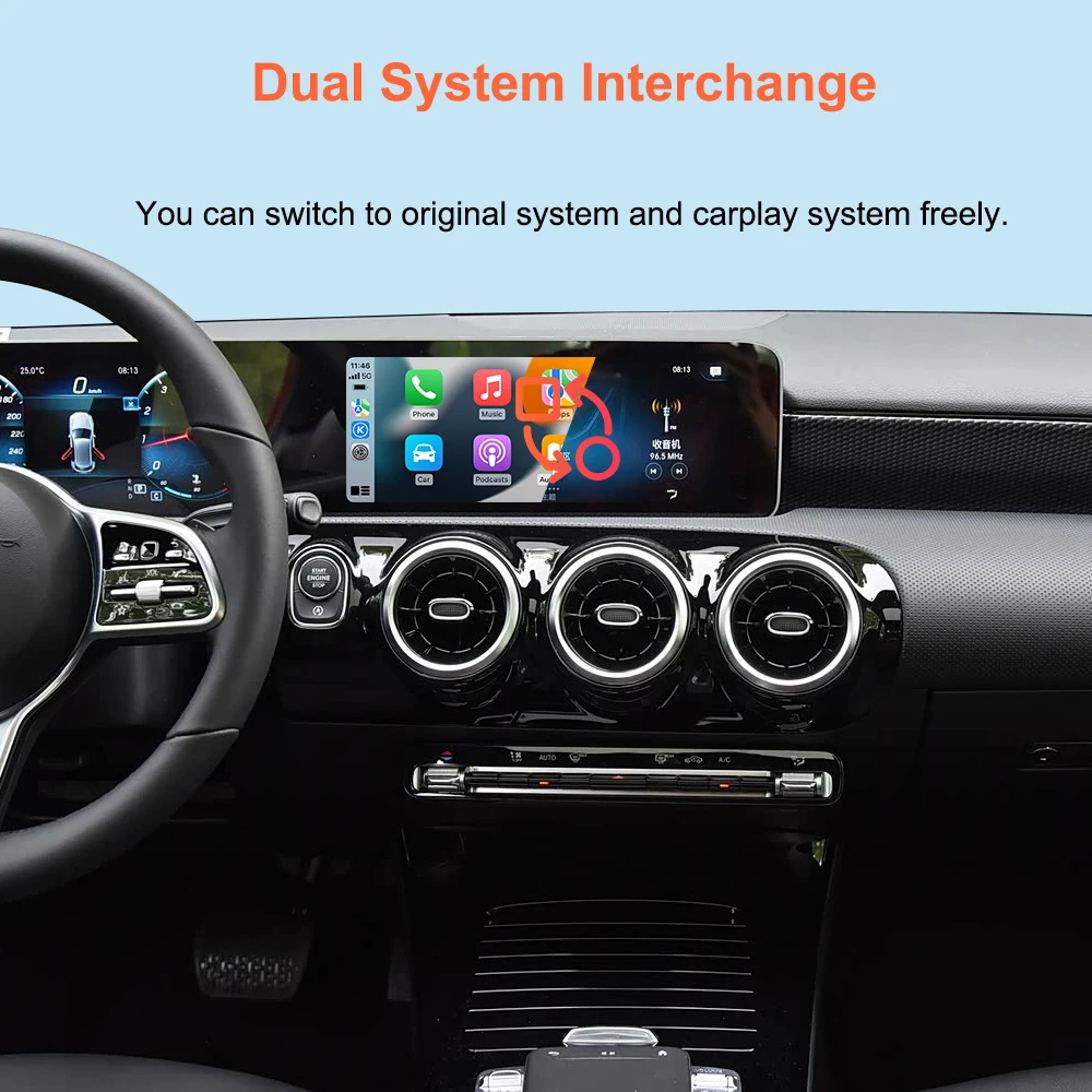 Bonroad Wireless Carplay Android Auto Fits For Mercedes A B C E Class CLS CLA GLA GLB Class NTG6.0 2018-2022 Module Box Airplay – Detail 7