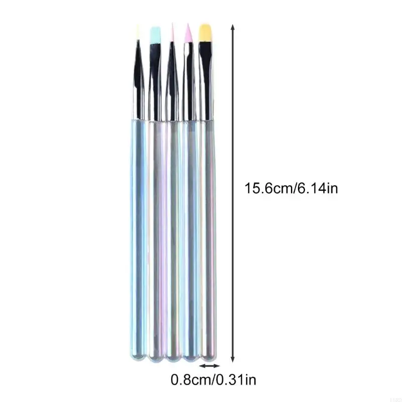 L8RD 5 Pieces Dotting and Drawing Tool Set Detail Pattern Brushes Manicure for Artistic and DIY Projects