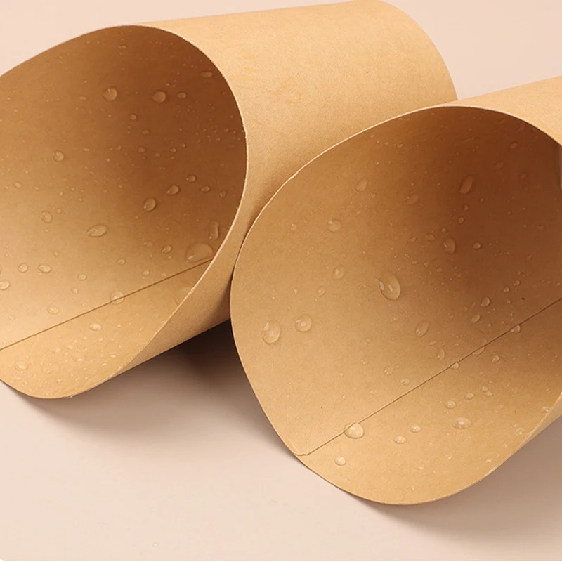 50pcs Disposable Kraft Paper French Fries Holders, Snack and Dessert Cups, Potato Chips... - SKU PFFH1218 - UGI Packaging