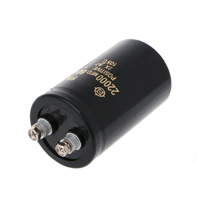 22000uF 80V Electrolytic Screw Capacitor Amp Power Supply 50x80mm 105℃ 3