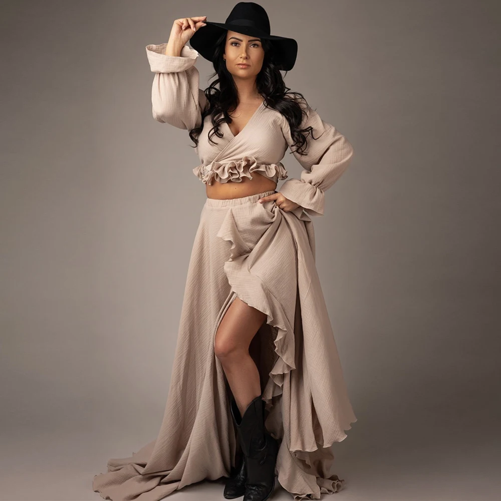 بوهو فساتين الأمومة القطن قطعتين مجموعة استحمام ال...