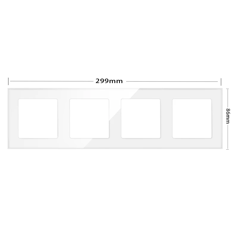 Wall-Mounted Customizable White Glass Panel Power Socket and Switch