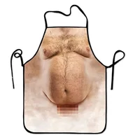Funny Apron Novel Muscle Potbelly Men's Kitchen Cooking Barbecue Apron Fun Creative Gift for Boyfriend 1