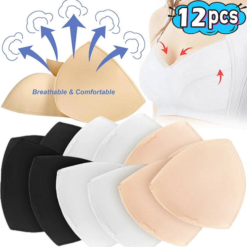 3 Paia Di Cuscinetti Per Reggiseno Autoadesivi - Inserti Rimovibili Push Up In Gel E Cotone - Forma Triangolare Per Bikini, Sport, Abiti Da Sera - Riutilizzabili E Invisibili