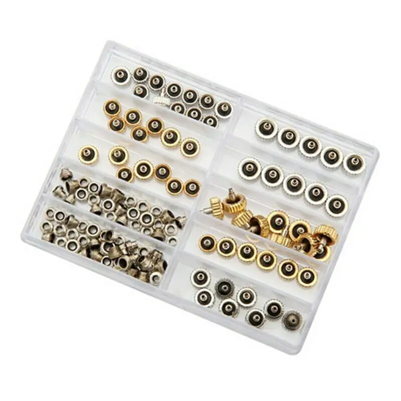 

60Pcs 5.3mm 6.0mm 7.0mm Steel Watch Crown Repair Parts With Tube Water-Resistant O-ring And Gasket Wholesale