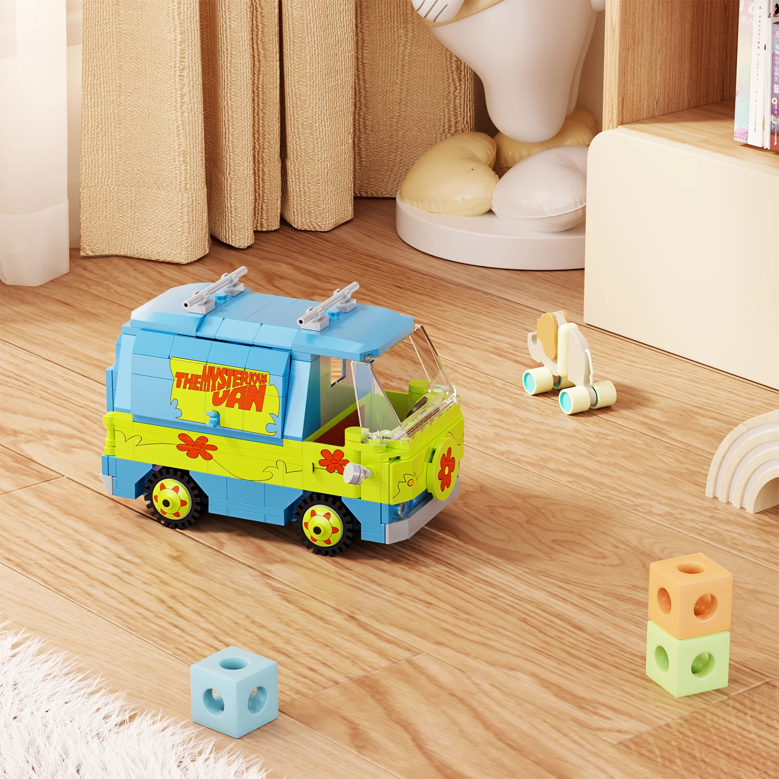 348 PCS Mystery Machine Building Blocks Set Panel Van Cartoon Vehicle — 3
