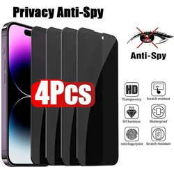 4 - Pack Full Coverage Privacy Screen Protector - Tempered Glass - 4PCS Privacy Glass (iPhone 15 Pro)